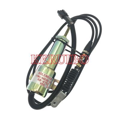 China 24V Machinery Repair Shops Excavator Parts Stop Engine Fuel Interrupt Shut Off Diesel Solenoid Valve 11N6-66030 for sale