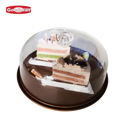 China Durable Clear Plastic Hotel Cake Stand Stand With Dome Cake Plate With Cover for sale