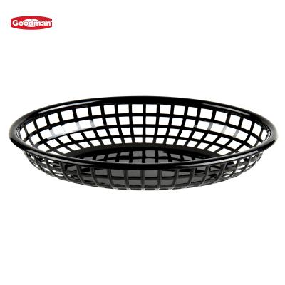 China Sustainable Food Service French Fries Basket Oval Plastic Fast Food Baskets For Restaurants Parties for sale