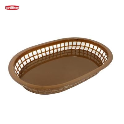 China Viable Multifunctional Colorful Fruit Hamburger Snack Serving Baskets Plastic Fast Food Basket For Restaurant for sale