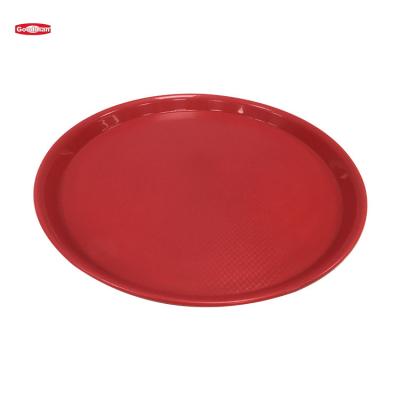 China Stackable Hotel Hospital PP Dinner Meal Trays Round Plastic Food Serving Tray for sale