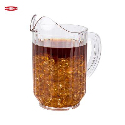 China Viable Transparent Clear Clear Pitcher Juice Decanter Kitchenware Bar Food Service Plastic Water Jug for sale