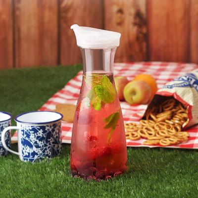 China Cafeteria Restaurant Small Serving Transparent Wine Decanter Beverage Jug Beverage Decanter Glass Water Pouring Pitcher Viable for sale