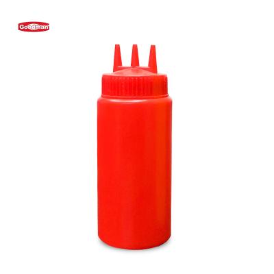 China food & Beverage Packaging 16oz Restaurant Honey Salad Dressing Condiment Frying Oil Squeeze Dispenser Barbecue Ketchup Plastic Sauce Bottle for sale