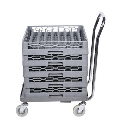 China Commercial Kitchen Wares Restaurant Hand Push Platform Trolley Dolly Rolling Flatbed Cart for sale