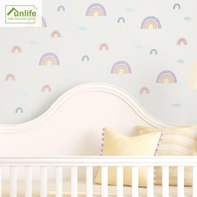 China Funlife 6 Sheets WALL STICKER Kids Wall Sticker Macaron Style Rainbow Kids Wall Decal Promotional Gifts Decorative Nursery Wall Decal for sale