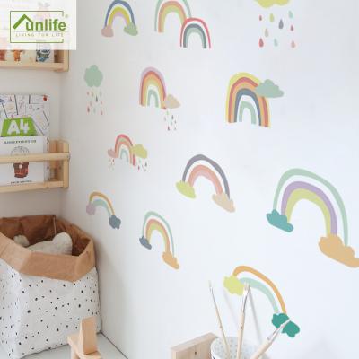 China Decorative Sticker Funlife Nursery Rainbow Wall Decal Peel and Stick Art Wall Sticker for Kids Play Room and Nursery Decoration for sale