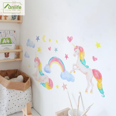 China Decorative Sticker Funlife Unicorn PVC Wall Stickers Peel and Stick Suitable for Kids Room Self Adhesive Wall Stickers LGWS024 for sale