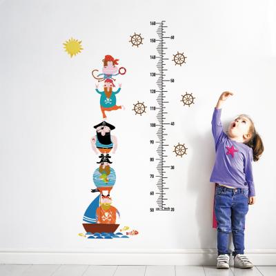 China Funlife Decorative Kids Height Chart Sticker Pirates Height Measurement Chart For Baby Kids Bedroom Decor for sale