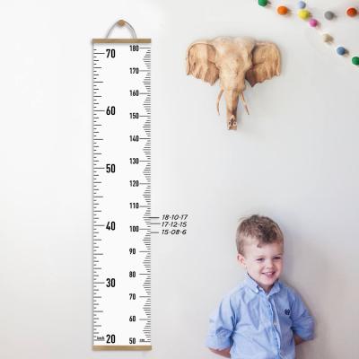 China FUNLIFE Wooden Canvas Baby Removable Growth Chart Hanger Magnetic Height Ruler for Kids Room HR001 for sale