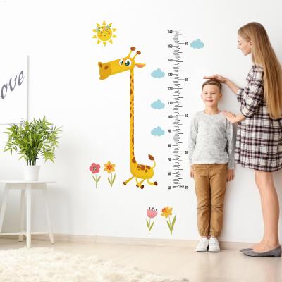 China New Design Giraffe Kids Room Size Chart Decorative Animal Wall Decal Funlife Sticker Transparent PVC Kids Room Stickers for sale