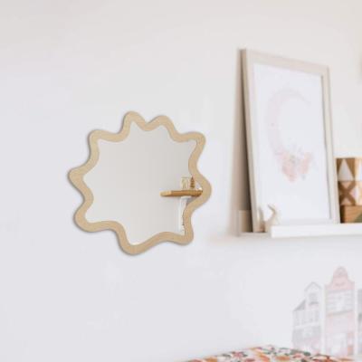 China Europe Factory Funlife Children's Flower Shape Irregular Dressing North Direct Decoration Hanging Mirror For Girl's Room Decoration for sale