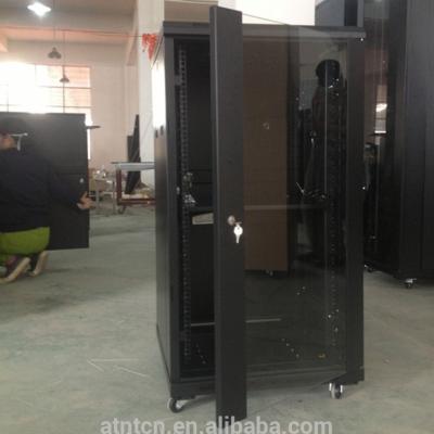 China SPCC cold rolled steel 22U 600*600 new arrival networking cabinet with fans server racks with high quality glass door for sale