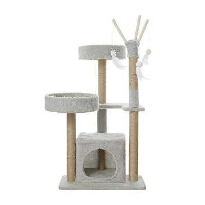 China 2021 New Design Cat Housing China Factory Cat House Cat Tree Stocked for sale