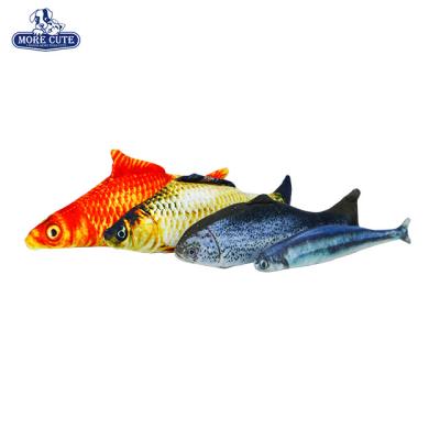 China Morecute Liveable Cat Toys Interactive Fish Chew Plush Pet Toys For Cats L for sale