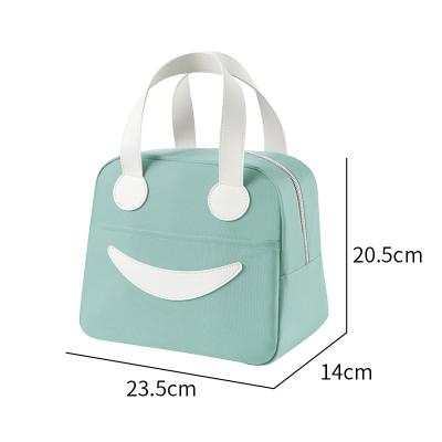 China Thermal Insulate Portable Smile Family Food Cooler Thermal Insulated Lunch Bag For Women Kids for sale