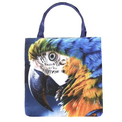 China Fashoion customize pattern sublimation polyester handbag pattern nature tote bags tiger animal shopping bag for sale