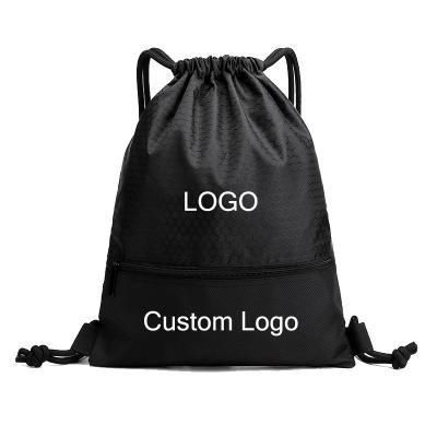 China Lightweight Sports 420D Strap Gym Soccer Drawstring Bag Waterproof Promotional Waterproof Travel Bag Custom Logo for sale