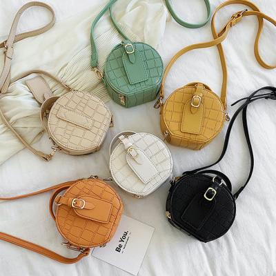 China PU Autumn Girls Casual Chain Strap Cross - Round Body Autumn Handbags 2019 Chic Stone Patterns Mini Bags for sale