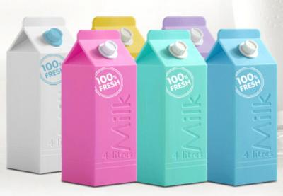 China Milk Carton Portable Mobile Power Bank Double-Click , Li-Polymer for sale