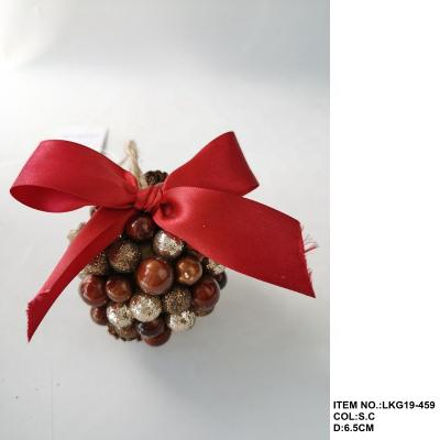 China High Quality Hot Sale Plastic Artificial Christmas Ball With Glitter And Pinecone For Home Decoration for sale