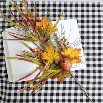 China Autumn Decoration Thanksgiving Decoration Simulation Pumpkin Maple Leaf Throw Rod Long for sale