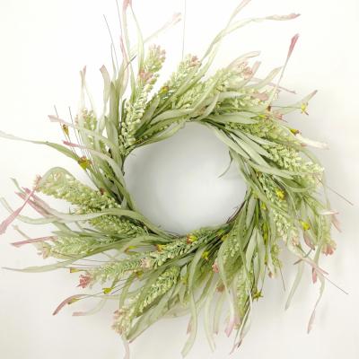 China home & Wedding Wholesale Indoor Hanging Decoration Wild Flower Artificial Spring Leaves Wreath Spring Wreath for sale