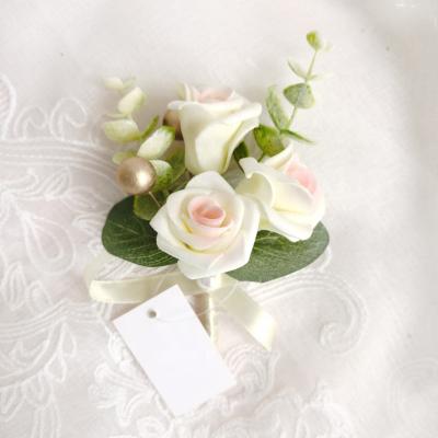 China home & Wedding Bridal Decor Wholesale Artificial Foam Corsage Valentine's Day Wedding Decor Rose Brooches Flowers for sale