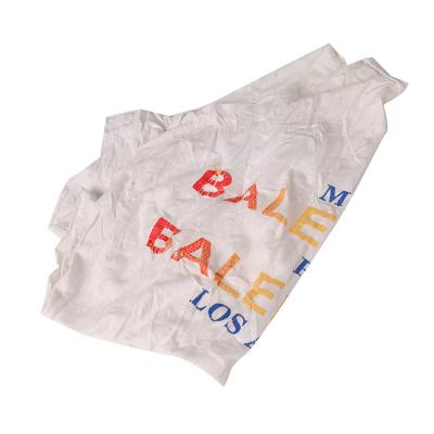 China Strong Oil&Water Absorption Ability Strong Oil&Water Absorption Ability Good Oil Absorbent 5kg 10kg 25 Kg Package Recycled White Printed T Shirt Customizable Cotton Wiping Rags for sale