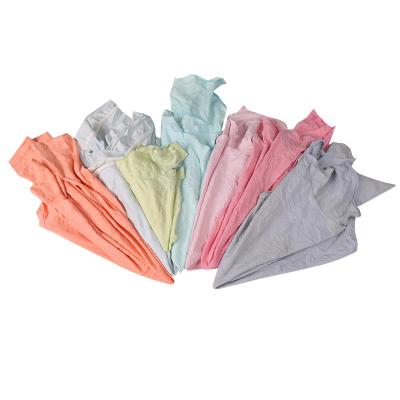 China Strong Oil&Water Absorption Ability Strong Oil&Water Absorption Ability Used Clothing Bale Light Mix Colors Cotton Rags Sterilized Waste T Shirt Wiping Rags Strong Cleaning Rags for sale