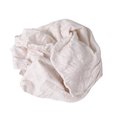 China Strong Oil&Water Absorption Ability Strong Oil&Water Absorption Ability Factory Direct White Color T-shirt Clothing Rags Industrial Textile Waste Cotton Wiping Cloth T Shirt Rags for sale