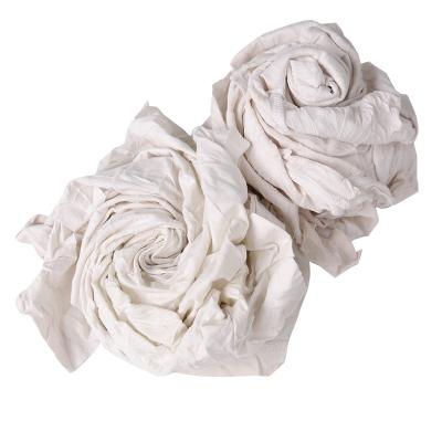 China Strong Oil&Water Absorption Ability Strong Oil&Water Absorption Ability White 85% Industrial Rags Cotton From China Strongly Absorb Wate T Shirt Waste For Oil Cleaning for sale