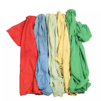 China Machine Machine Scrap Fabric Mixed Color 100% Cotton Cutting Waste T Shirt Rags Workshop Cleaning Wiping Rags Wash Rag for sale