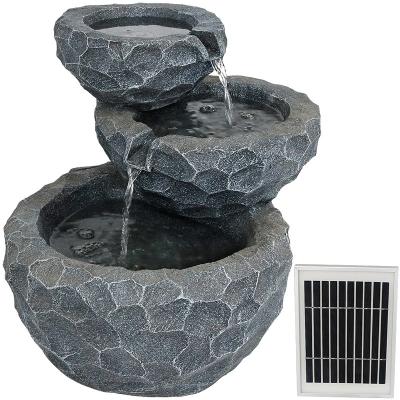 China Easy Install Solar Waterfall Fountain Garden Waterfall Outdoor Waterfall Fountain for sale