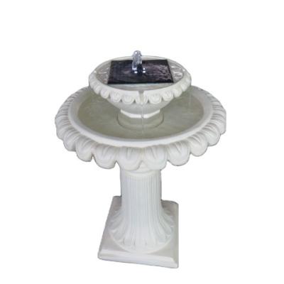 China Outdoor Garden Decor 2 Tiers Water Feature Solar Powered Resin Fountain for sale