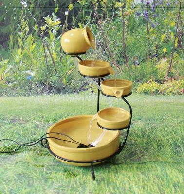 China F201Y Waterproof Hot Selling Outdoor Ceramic Water Feature With LED Light for sale