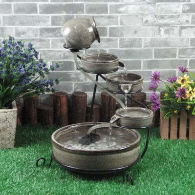 China Solar Powered Led Decoration Ceramic Home Waterfall For Decorative for sale