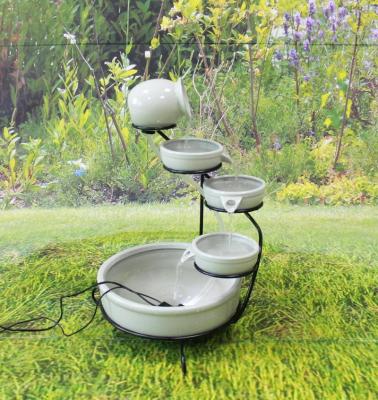 China F201G2 Hot Sale Ceramic Outdoor Water Fountain Waterproof with LED Light for sale