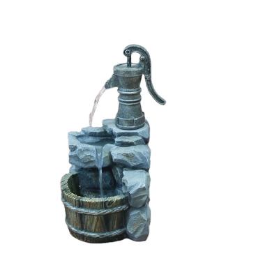 China Polyresin China Manufacturer Solar Fountain Water Feature Bucket For Garden Decoration for sale