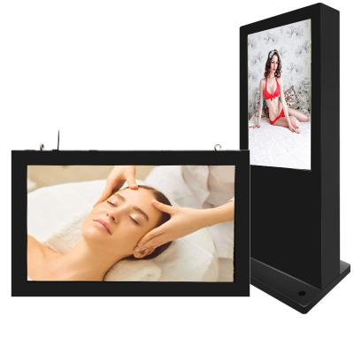 China Waterproof Outdoor Portable Mobile Advertising Player IP65 43inch With Floor Battery Operated Stand Outdoor LCD Digital Screen for sale