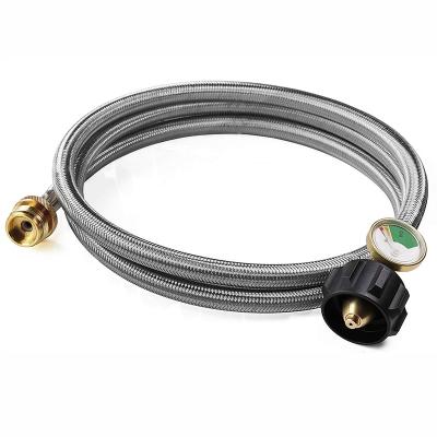 China Braided Stainless Steel Propane Connection Hose Stainless Steel Wire To 1 Pound Portable Oven Connection Port for sale