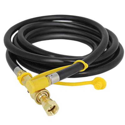 China Super Brass Gas Cylinder Flow Shutoff Propane Adapter With Rubber Hose , Hose Connector for sale