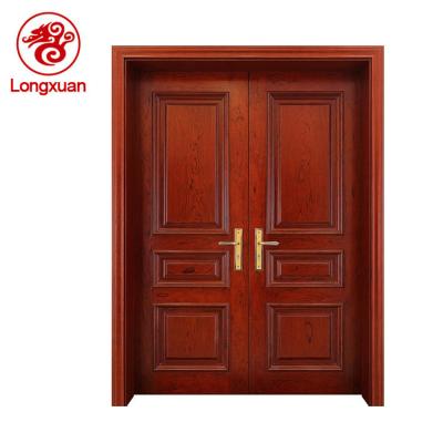 China 100% Kerala Post Modern Double Swing Casement Solid Wood Front Entry Designs for sale