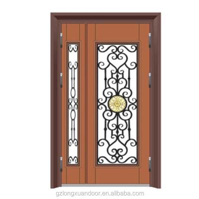 China Modern Steel Nice Design Black Steel Front Entry Security Door for sale