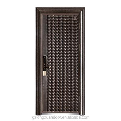 China Front Entrance Luxury Modern Metal Swing Canton Patterns Uneven Triple Leaf Security Door For Exterior for sale