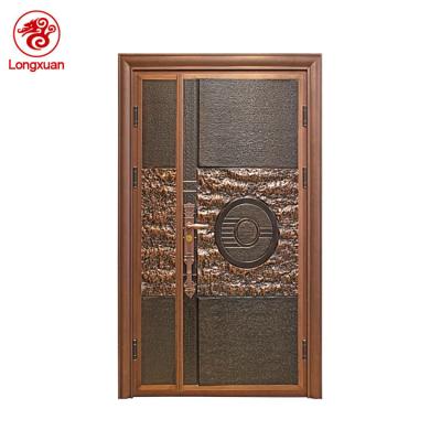 China Contemporary luxury hot steel aluminum uneven double leaf mother and son villa main entrance door for sale for sale