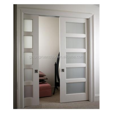 China Modern gray glass pocket doors interior door pocke contemporary tinterior double door for sale