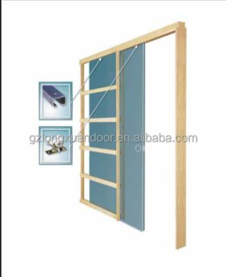 China Decoration pocket door with frame white interior wooden pocket gold lock glass sliding doors for sale