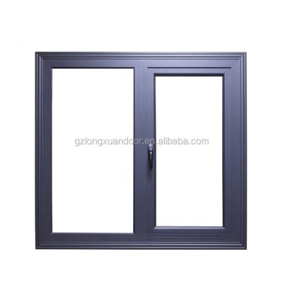 China Thermal Single Casement Aluminum Alloy Dark Gray Window for sale