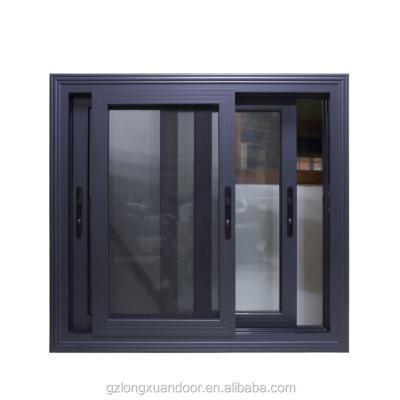 China Sliding Kenya Elegant Villa Aluminum Glass Sliding Window Design With Fly Screen for sale